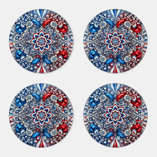 Ceramic coasters with French Colors