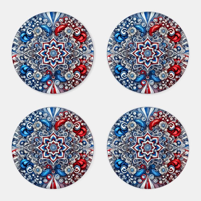 Ceramic coasters with French Colors (Set)