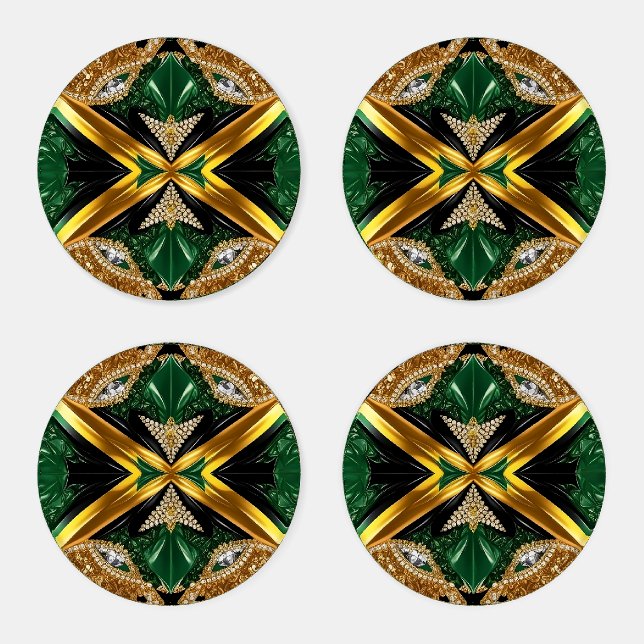 Ceramic coasters with Jamaica Colors (Set)