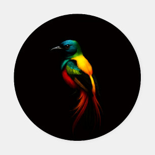 Ceramic coasters with Rainbow Tropical Bird