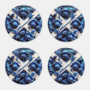 Ceramic coasters with Scottish Thistles