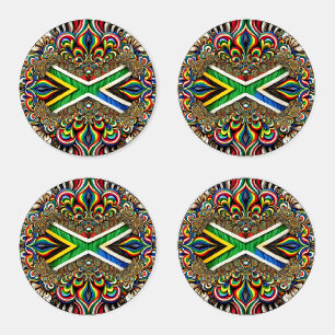 Ceramic coasters with South African Colors