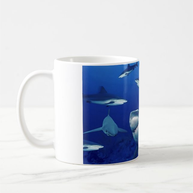 Ceramic Coffee Mug-Sharks Coffee Mug (Left)