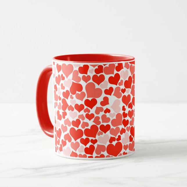Ceramic Coffee Mug-Valentine Hearts Mug (Front Left)