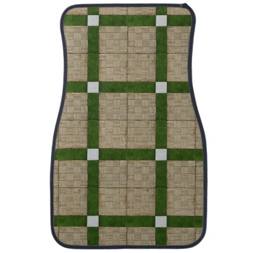 Ceramic Concrete Mediterranean Bricks Green Grey Car Floor Mat