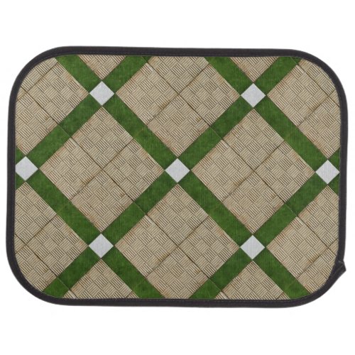 Ceramic Concrete Mediterranean Bricks Green Grey Car Mat