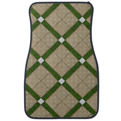 Ceramic Concrete Mediterranean Bricks Green Grey Car Mat