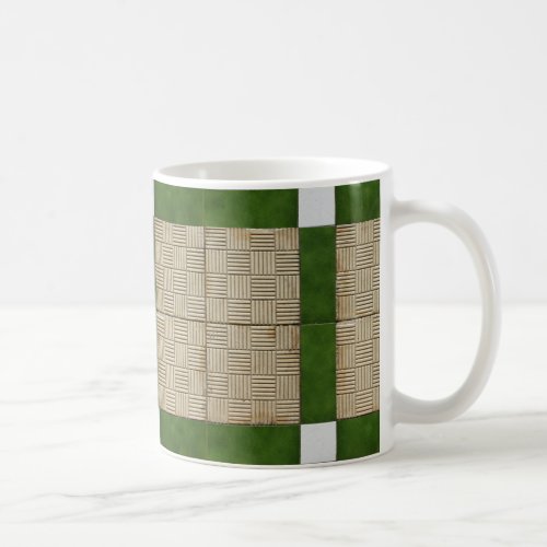 Ceramic Concrete Tiles Green Grey Coffee Mug