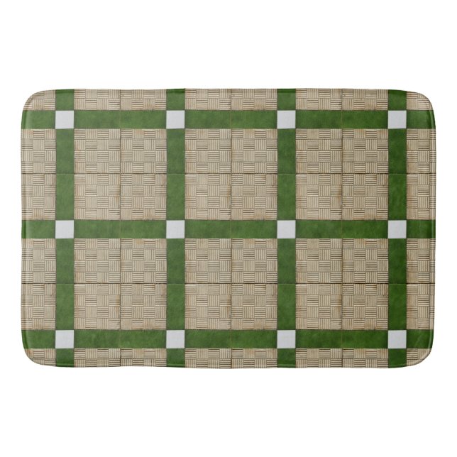 Ceramic Concrete Tiles Mediterranean Pattern Bathroom Mat (Front)