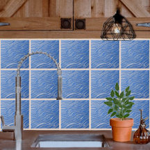 Ceramic Decorative Tile Blue water look