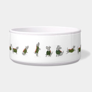 Ceramic dog bowl featuring Ty