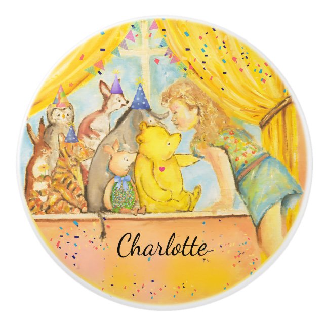 Ceramic Door Knob - Winnie The Pooh  (Front)
