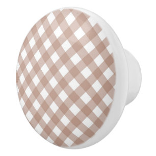 Ceramic Drawer/Door Pull - Pink Beige Lattice