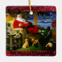 Ceramic Golf Themed Christmas Ornament