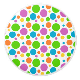 Ceramic Knob/Colorful Polka Dots Knob
