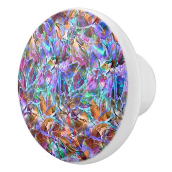 Ceramic Knob Floral Abstract Stained Glass by Medusa81 at Zazzle
