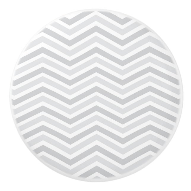 Ceramic Knob/Gray Chevron Ceramic Knob (Front)