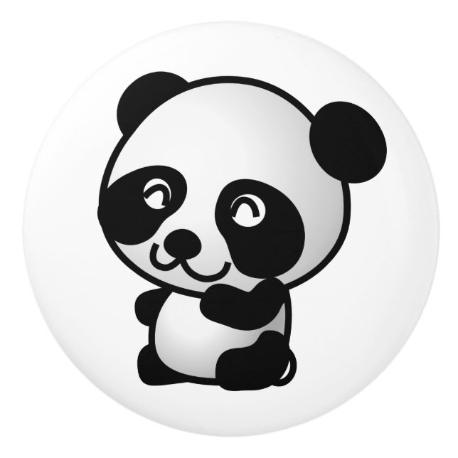 Ceramic Knob. Panda. Knob (Front)