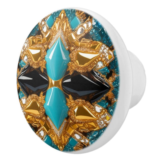 Ceramic knob pull with Bahamas Colors (Right)