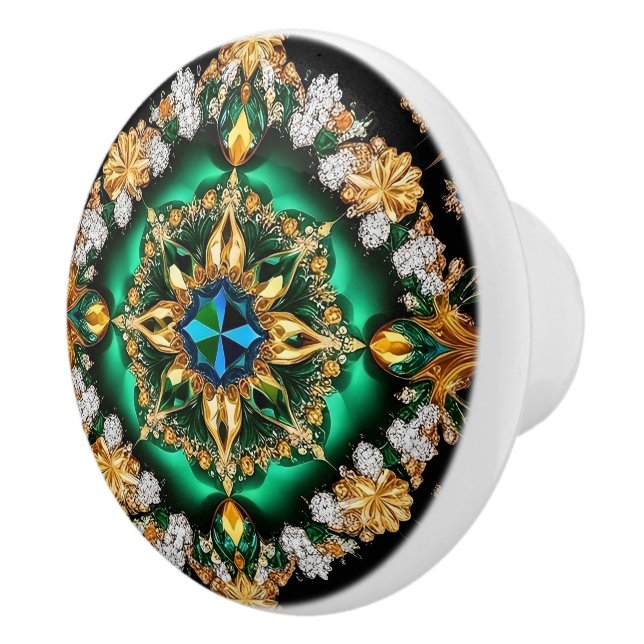 Ceramic knob pull with Brazilian Colors (Right)