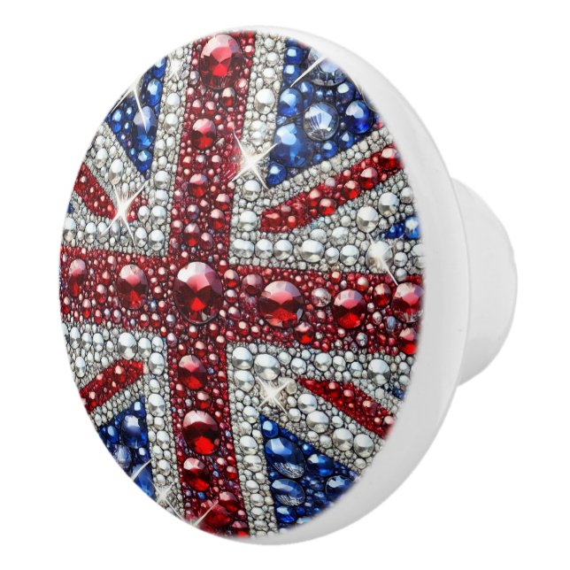 Ceramic knob pull with British Colors (Right)