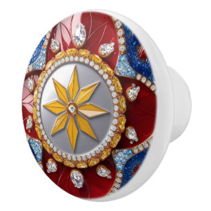 Ceramic knob pull with Colombian Colors