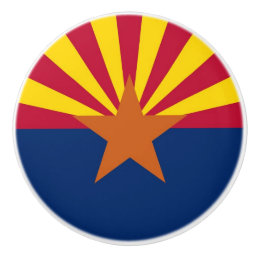 Ceramic knob pull with flag of Arizona, USA
