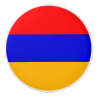 Ceramic knob pull with flag of Armenia