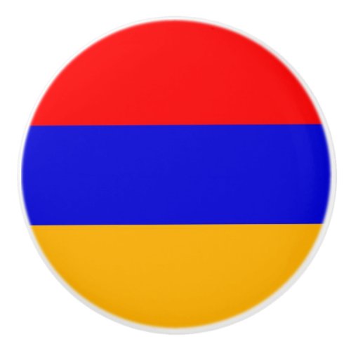 Ceramic knob pull with flag of Armenia