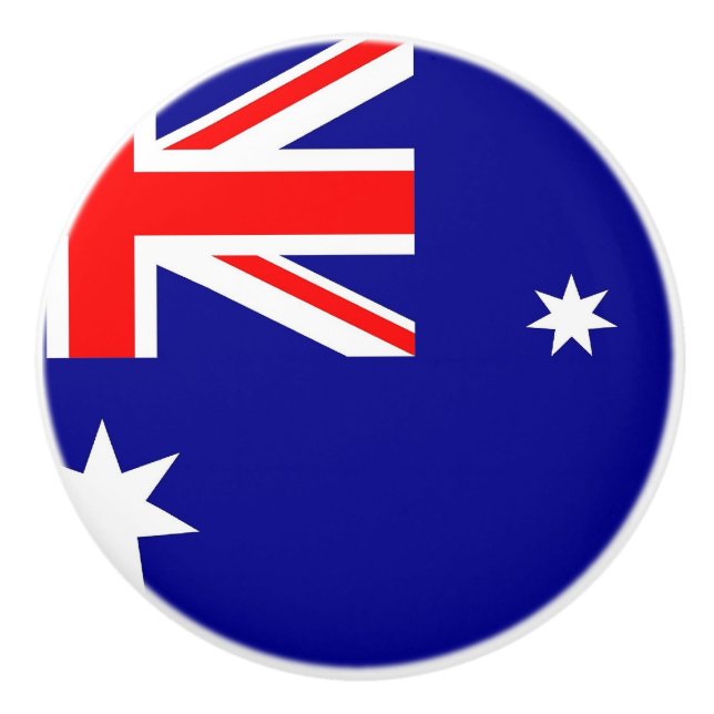Ceramic knob pull with flag of Australia (Front)