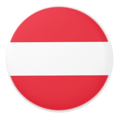 Ceramic knob pull with flag of Austria