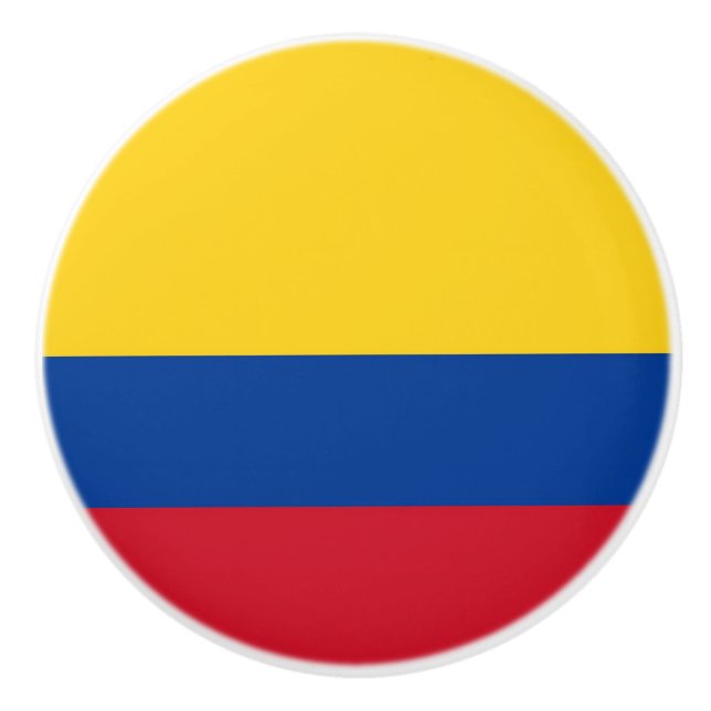 Ceramic knob pull with flag of Colombia (Front)