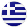 Ceramic knob pull with flag of Greece