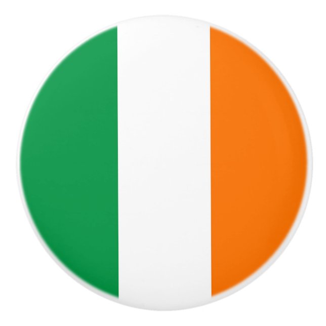 Ceramic knob pull with flag of Ireland (Front)