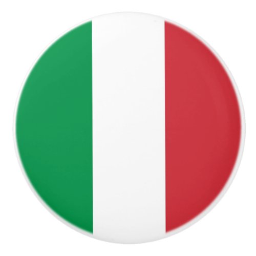 Ceramic knob pull with flag of Italy