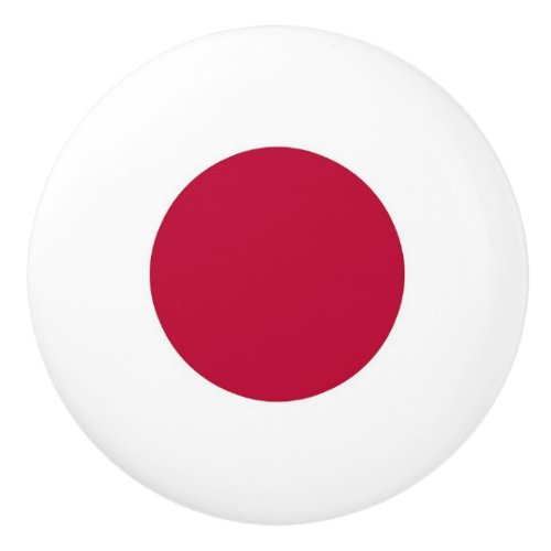 Ceramic knob pull with flag of Japan