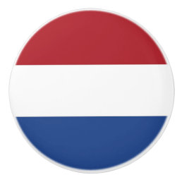 Ceramic knob pull with flag of Netherlands