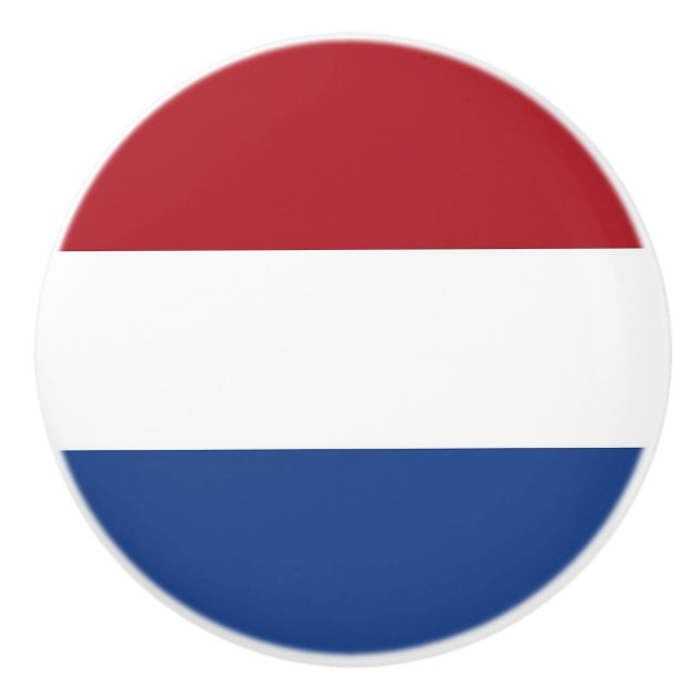 Ceramic knob pull with flag of Netherlands (Front)