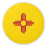 Ceramic knob pull with flag of New Mexico, USA