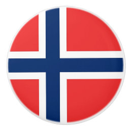Ceramic knob pull with flag of Norway