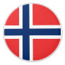 Ceramic knob pull with flag of Norway