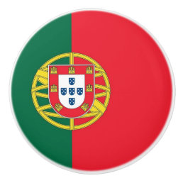 Ceramic knob pull with flag of Portugal