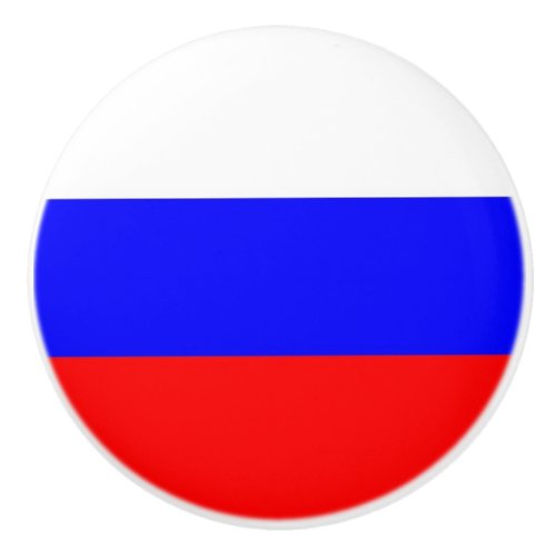 Ceramic knob pull with flag of Russia