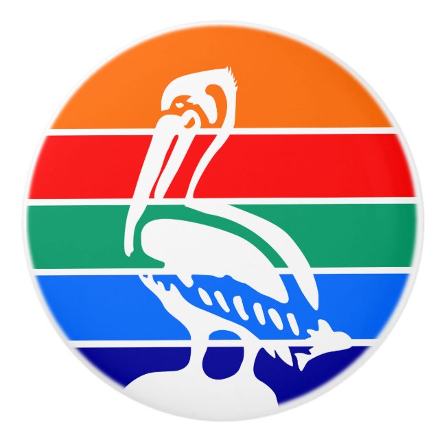 Ceramic knob pull with flag of St, Petersburg (Front)