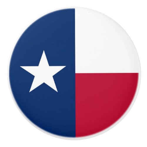 Ceramic knob pull with flag of Texas State USA