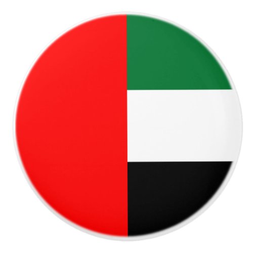 Ceramic knob pull with flag of UAE