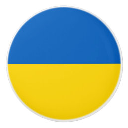 Ceramic knob pull with flag of Ukraine