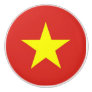 Ceramic knob pull with flag of Vietnam