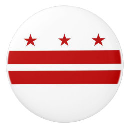 Ceramic knob pull with flag of Washington DC, USA