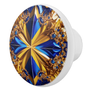 Ceramic knob pull with Sweden Colors